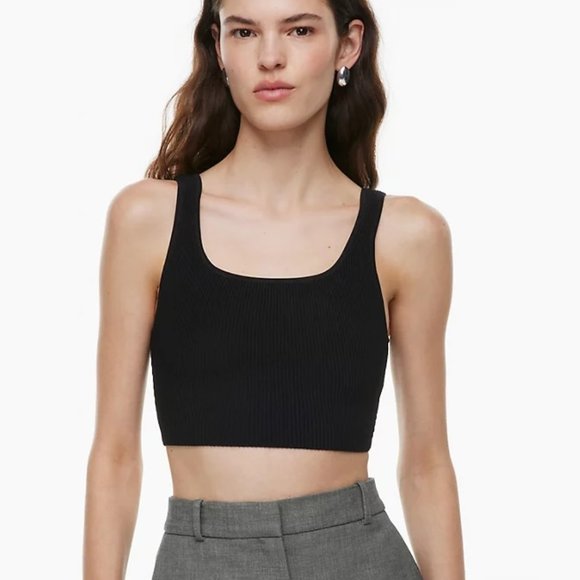ARITZIA Babaton Sculpt Knit Squareneck Cropped Tank - Picture 1 of 5